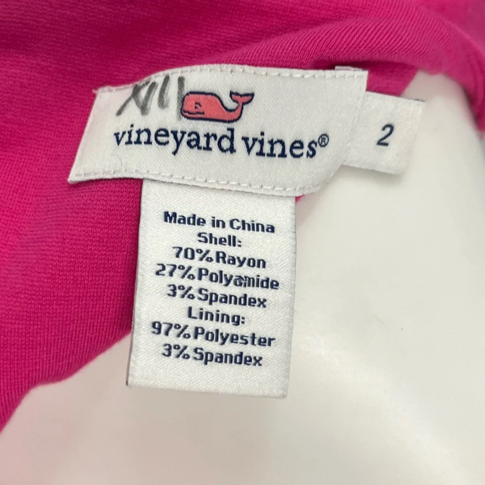 VINEYARD VINES Pink + Navy Colorblock Long Sleeve Sheath Day Dress